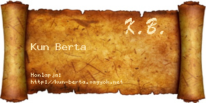 Kun Berta névjegykártya
